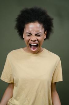 Young Black mother expressing frustration